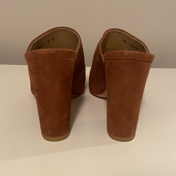 Stuart Weitzman Brown Suede Suede Heeled Mules Size 8 - Picture 3 of 4
